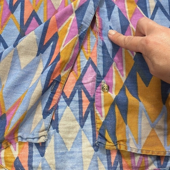 Vintage 90’s Button Down Shirt Aztec Print - Picture 11 of 13